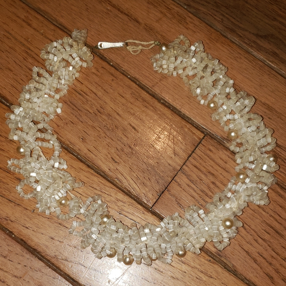 Vintage ivory Multi strand beaded necklace